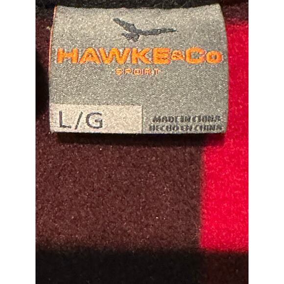 Hawke & Co Sport men's red/black plaid fleece 1/4 zip up jacket large Outdoors - Picture 4 of 7